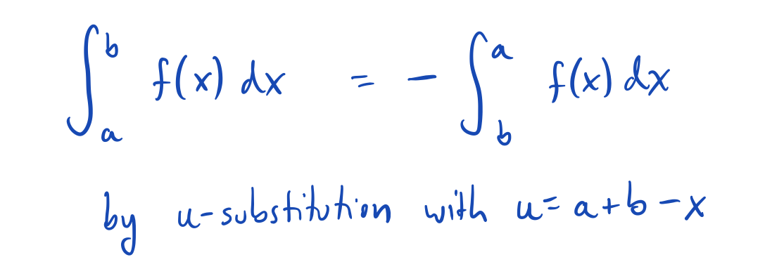 swapping the endpoints of an integral introduces a sign